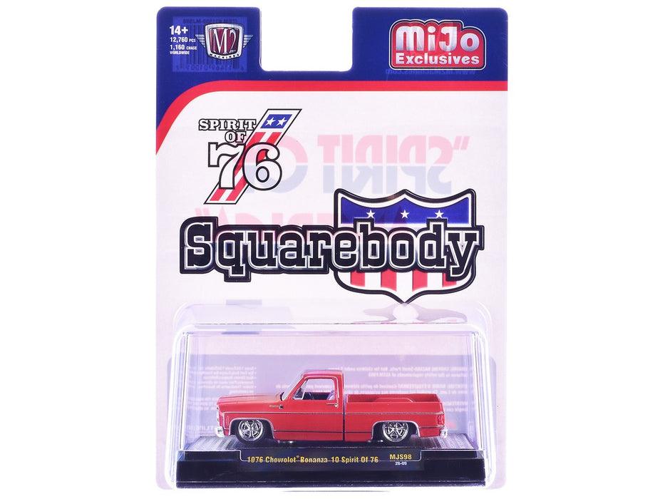 1976 Chevrolet Silverado Bonanza-10 SPIRIT OF 76 Squarebody USA - Red - M2 Machine - 1:64 - 31500-MJS98