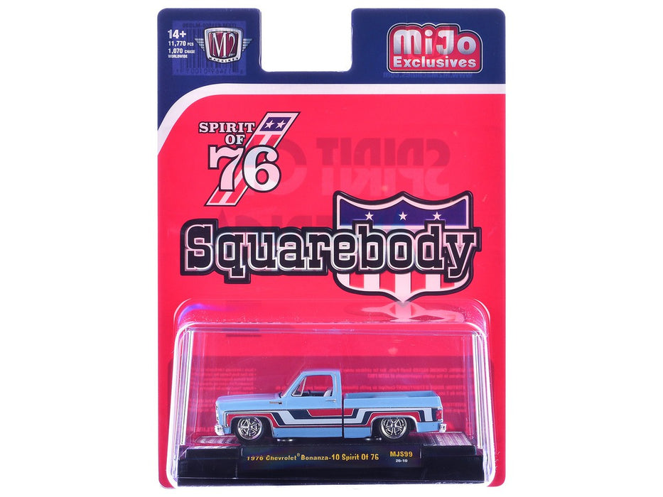 1976 Chevrolet Silverado Bonanza-10 SPIRIT OF 76 Squarebody USA - Blue - M2 Machine - 1:64 - 31500-MJS99