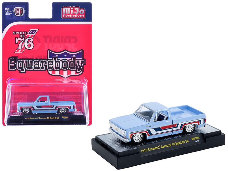 1976 Chevrolet Silverado Bonanza-10 SPIRIT OF 76 Squarebody USA - Blue - M2 Machine - 1:64 - 31500-MJS99