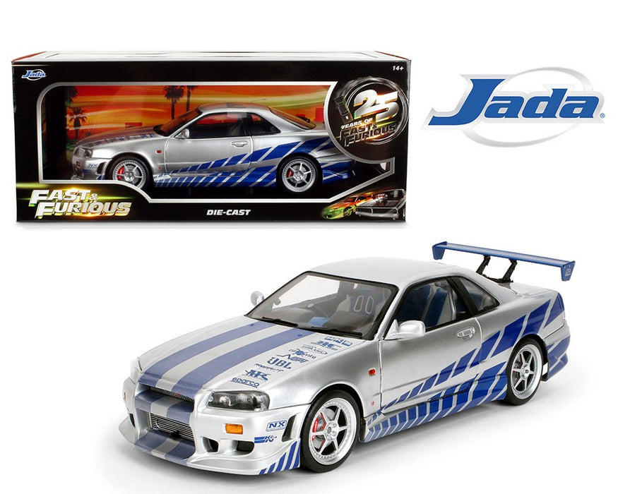 Fast & Furious Brians Nissan Skyline GT-R (R34) - Silver - Jada 1/18 - 37771 Passion DIecast