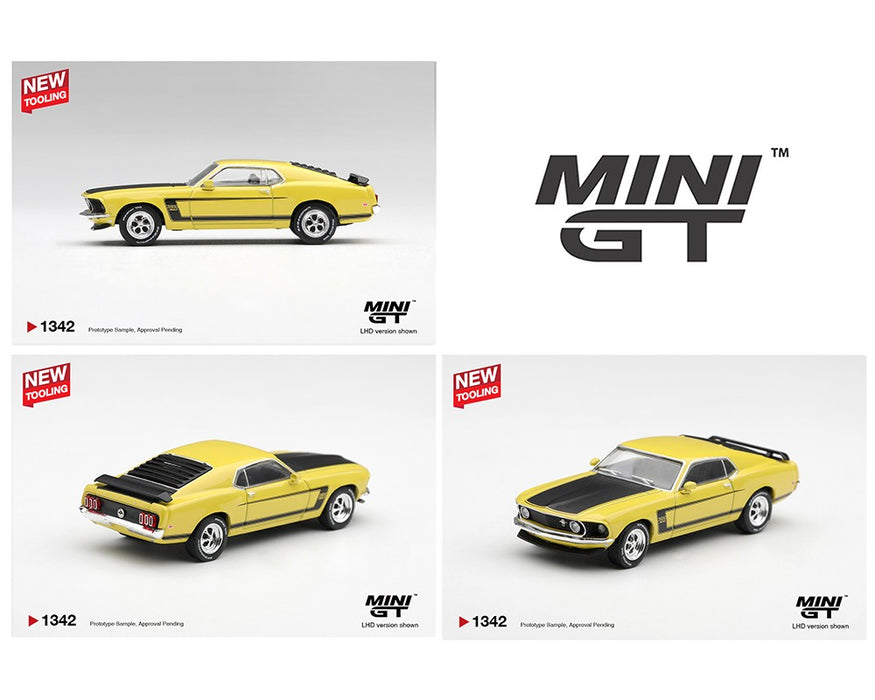 Ford Mustang Boss 302 1969 - Bright Yellow - Mini GT - 1:64 - MGT01342 Passion Diecast