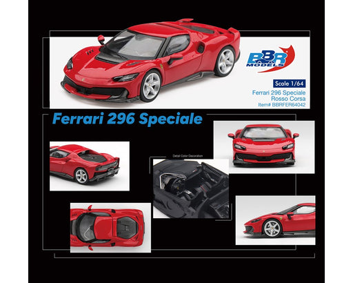 Ferrari 296 Speciale - Rosso Corsa Red - BBR Models - 1:64 - BBRFER64042 Passion Diecast