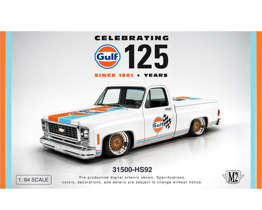 1973 Chevrolet Custom Deluxe 10 GULF - Blanc - Hobby Exclusive - M2 Machine - 1:64 - 31500-HS92 Passion Diecast