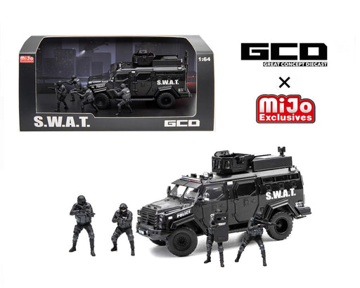 SWAT Tactical Armor Vehicle Diorama Set with 4 Figures - GCD - 1:64 - KS-054-763 Passion Diecast