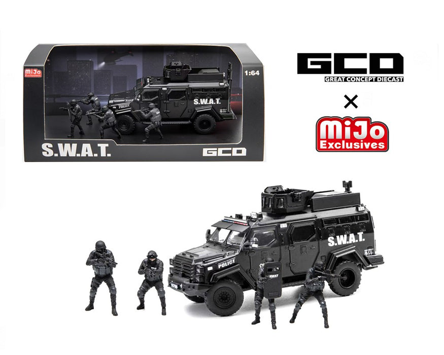 SWAT Tactical Armor Vehicle Diorama Set with 4 Figures - GCD - 1:64 - KS-054-763 Passion Diecast