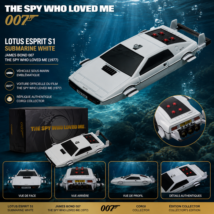 Lotus Esprit S1 Submarine White James Bond 007 The Spy Who Loved Me (1977) Movie - Corgi - CC01501 Passion Diecast