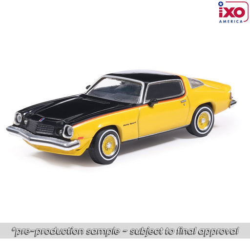 1976 Chevrolet Camaro Rally Sport - Bright Yellow and Black - IXO Models - 1:64 - IA64011