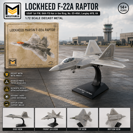 (Web only) Lockheed F-22A Raptor / USAF 1st FW, 94th FS Hat in the Ring, No. 03-4061, Langley AFB, VA / AFV 1:72 24222-05