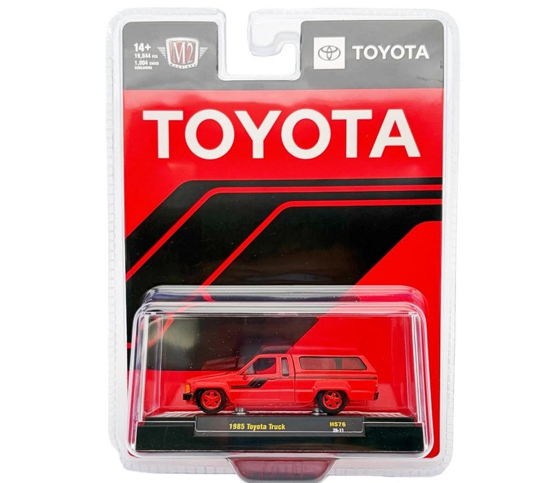 CHASE CAR 1985 Toyota Truck with Camper Shell - Red - M2 Machine - 1:64 - 31500-HS76GR