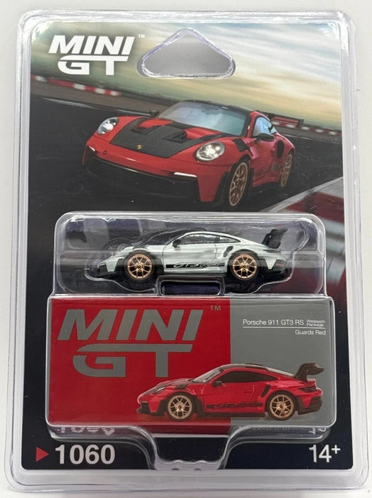 CHASE CAR Porsche 911 (992) GT3 RS Weissach Package Guards Rouge - Mini GT - 1:64 - MGT01060GR Passion Diecast