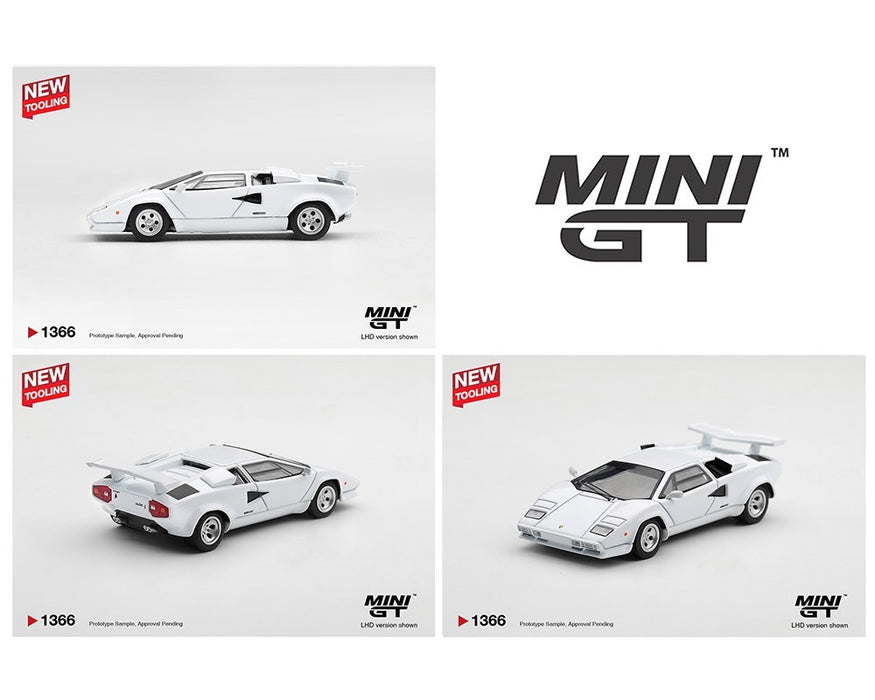 Lamborghini Countach LP500S White - Mini GT - 1:64 - MGT01366 Passion Diecast