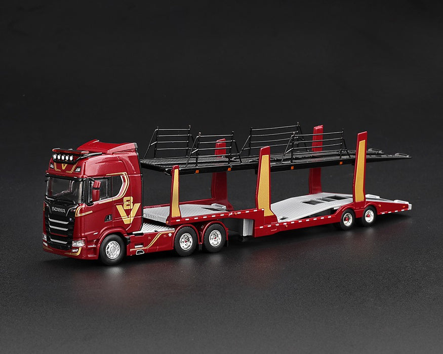Scania 770S A6x4NA Car Transporter V8 50th anniversary - Car transporter - Red - Mini GT - 1:64 - MGT01350 Passion Diecast