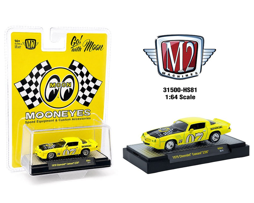 1979 Chevrolet Camaro Z28 Mooneyes Speed Equipment - Yellow - M2 Machine - 1:64 - 31500-HS81 Passion Diecast