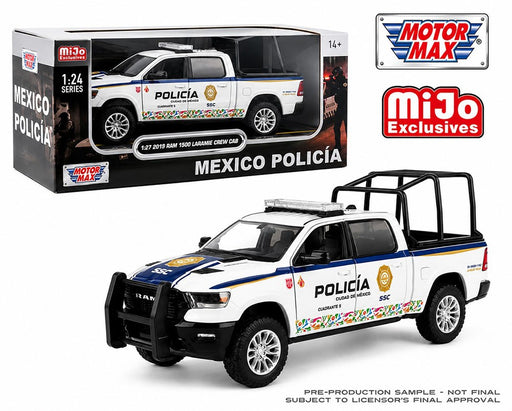 2019 Dodge Ram Policia Ciudad De Mexico - White - Motormax 1/27 - 76653 PC Passion Diecast
