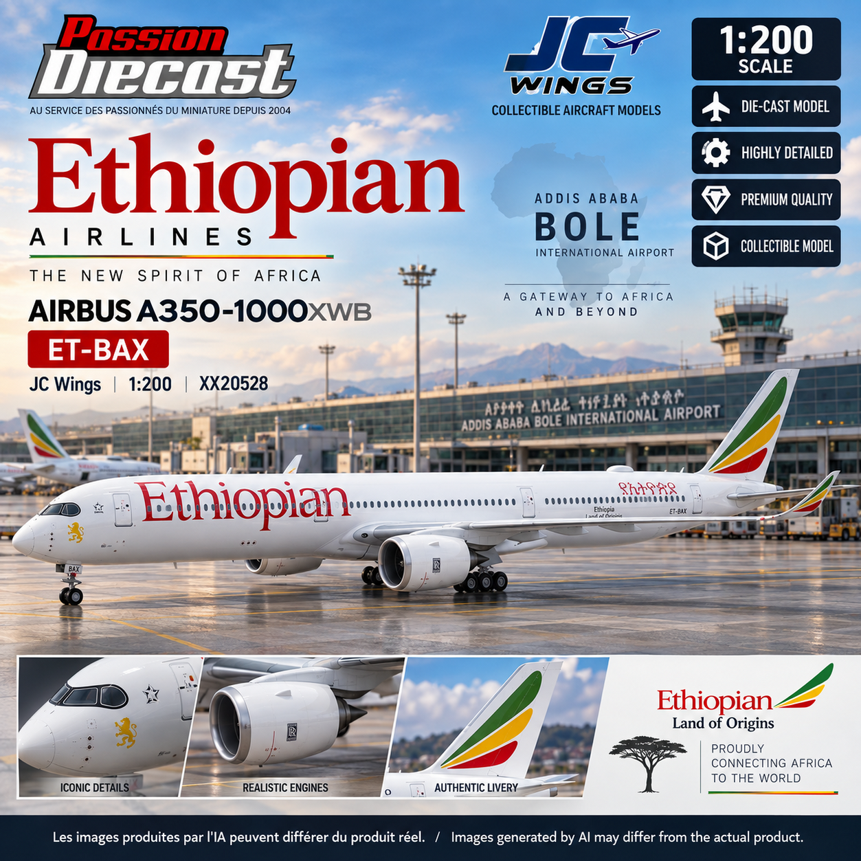 Ethiopian Airlines Airbus A350-1000XWB / ET-BAX / JC Wings / 1:200 ...