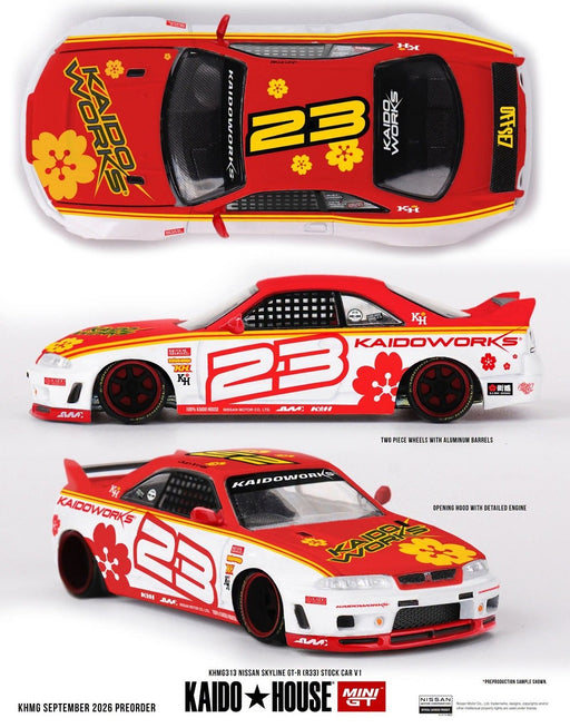 Kaido House x Mini GT Nissan Skyline GT-R (R33) Kaido Stock Car V1 - Mini GT & Kaido★House 1/64 - KHMG313 Passion Diecast
