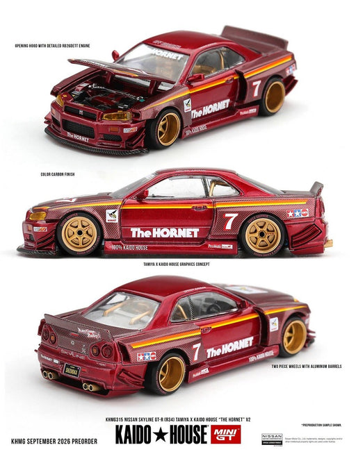 Kaido House x Mini GT Nissan GT-R (R34) TAMIYA x KAIDO HOUSE The Hornet V2 - Mini GT & Kaido★House 1/64 - KHMG315