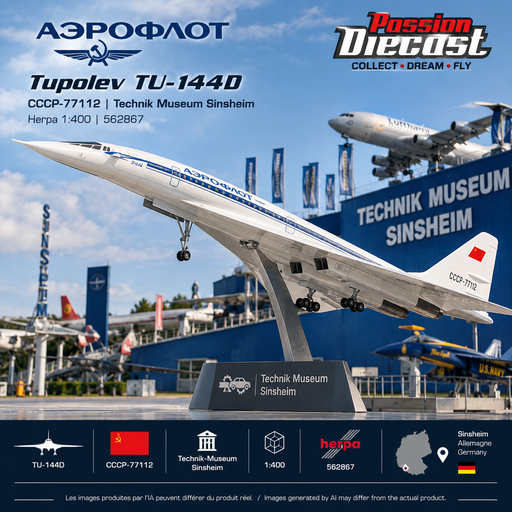 Aeroflot Tupolev TU-144D CCCP-77112 Technik Museum Sinsheim Herpa 1/400  562867