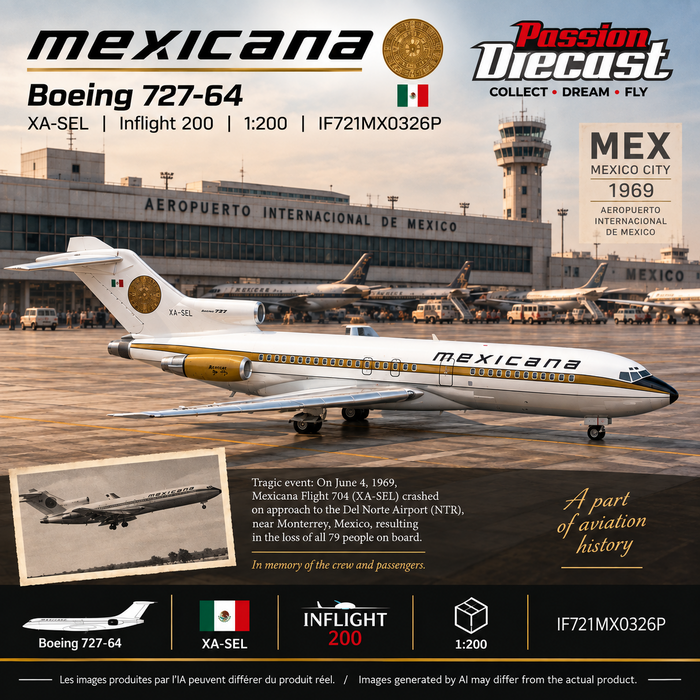 Mexicana Boeing 727-64 / XA-SEL / Inflight 200 / 1:200 / IF721MX0326P