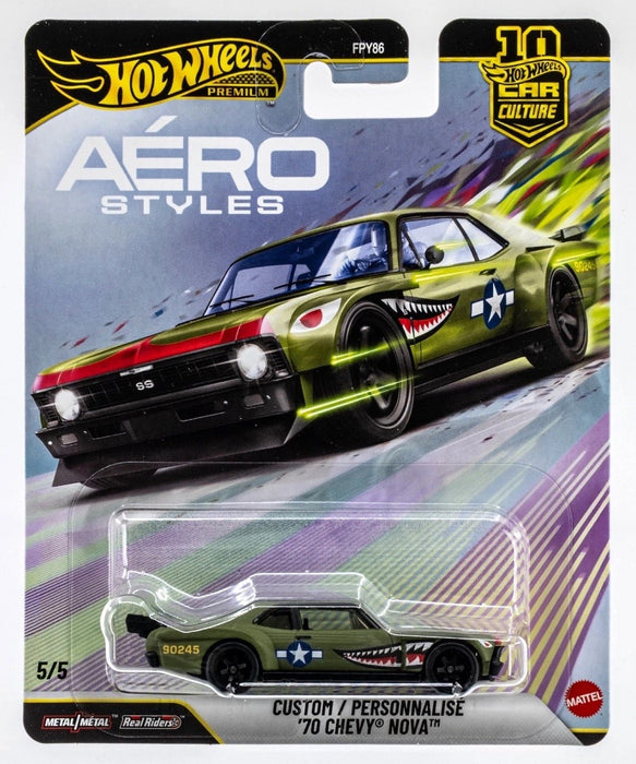 Car Culture 10th Anniversary 2026 U Case - Aero Style - Custom 1970 Chevy Nova - Hot Wheels 1:64 - JKF37
