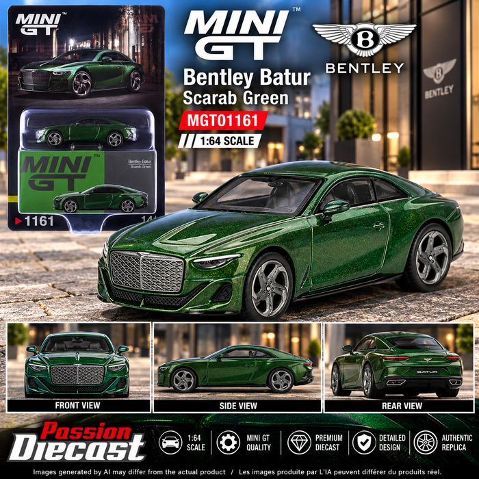 Bentley Batur - Scarab Green - Mini GT - 1:64 - MGT01161 Passion Diecast