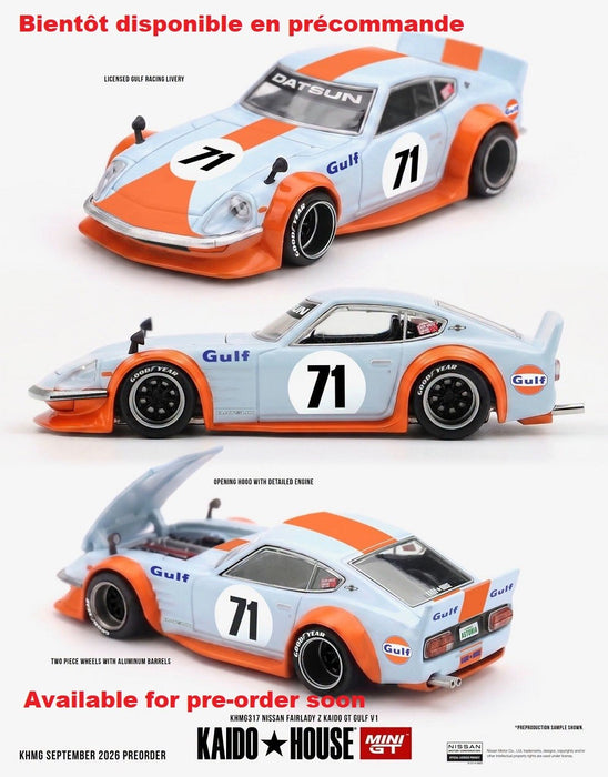 Kaido House x Mini GT Nissan Fairlady Z Kaido GT GULF V1 - Bleu - Mini GT & Kaido★House 1/64 - KHMG317 Passion Diecast