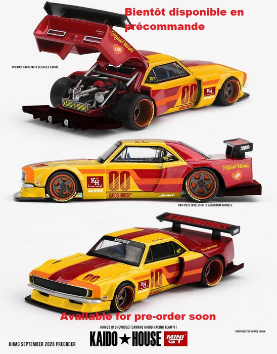 Chevrolet Camaro Kaido Racing Team V1 - Rouge et jaune bicolore - Mini GT & Kaido★House 1/64 - KHMG319 Passion Diecast