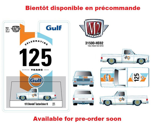 1973 Chevrolet Custom Deluxe 10 GULF - Blanc - Hobby Exclusive - M2 Machine - 1:64 - 31500-HS92 Passion Diecast