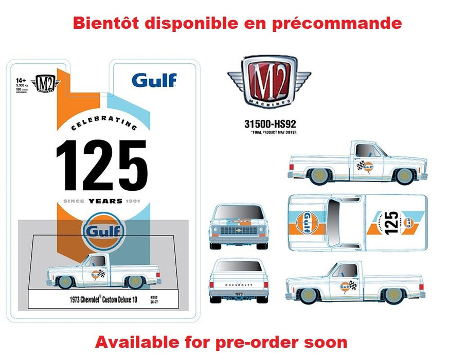 1973 Chevrolet Custom Deluxe 10 GULF - Blanc - Hobby Exclusive - M2 Machine - 1:64 - 31500-HS92 Passion Diecast