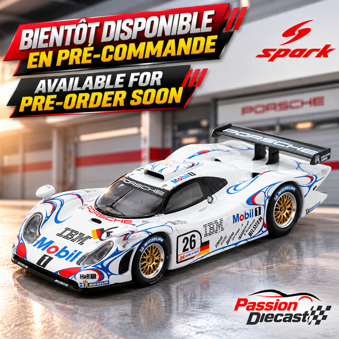 Porsche 911 GT1 No.26 Winner Le Mans 24H 1998 - SPARKY 1/64 - 64LM98 Passion Diecast