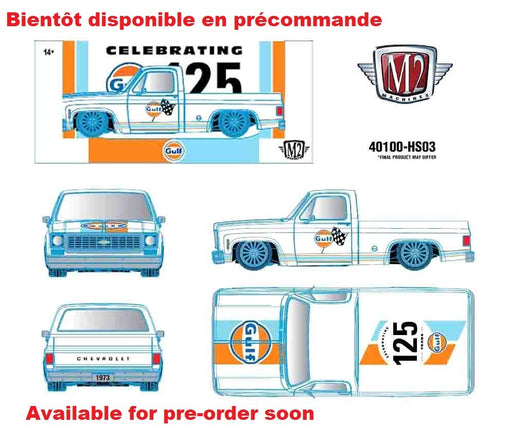 1973 Chevrolet Custom Deluxe 10 CELEBRATING 125 YEARS GULF - M2 Machines 1:24 - 40100-HS03 Passion Diecast