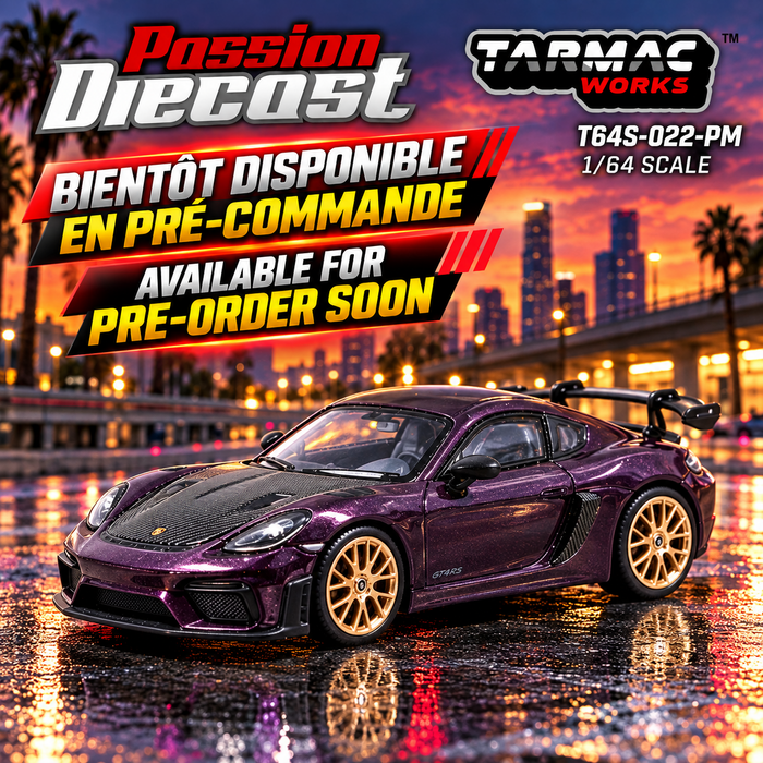 Porsche Cayman GT4RS - Amethyst Metallic - Tarmac Works - 1/64 - T64S-022-PM Passion Diecast