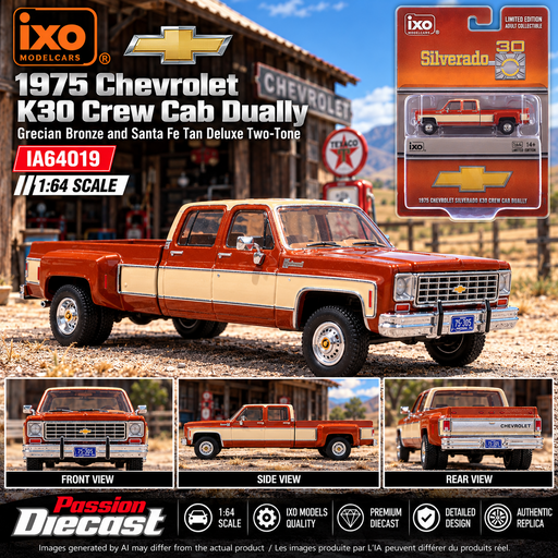 1975 Chevrolet K30 Crew Dab Dually - Bronze and  Tan - IXO Models - 1:64 -    IA64019