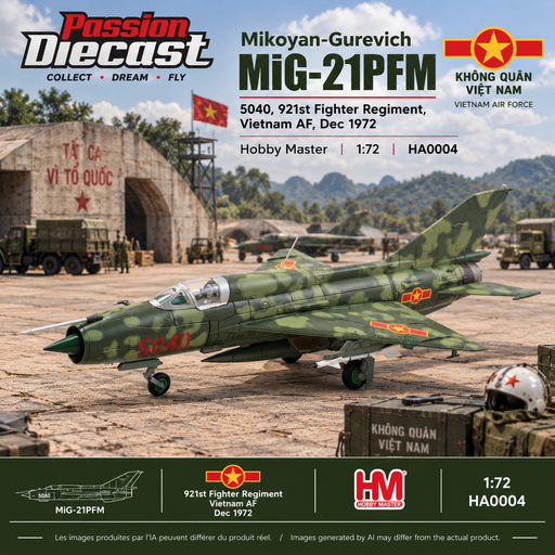 Mikoyan-Gurevich MIG-21PFM 5040, 921st Fighter Regiment, Vietnam AF, Dec 1972 / HM 1:72  HA0004