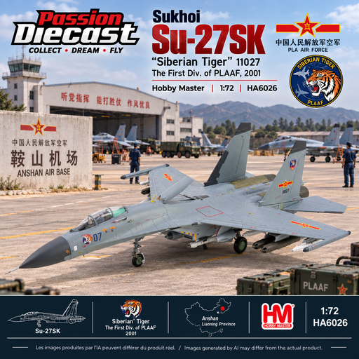 Sukhoi Su-27SK "Siberian Tiger" 11027, The First Div. of PLAAF, 2001 / HM 1:72  HA6026