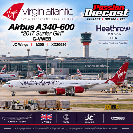 Virgin Atlantic  Airbus A340-600 / Surfer Girl / G-VWEB /  JC Wings / 1:200 / XX20686