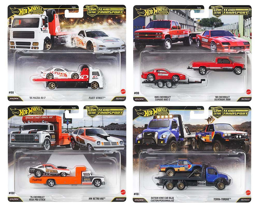 Team Transport N Case 2027 Set of 4 - Hot Wheels - 1/64 - FLF56-957N -  Passion Diecast 