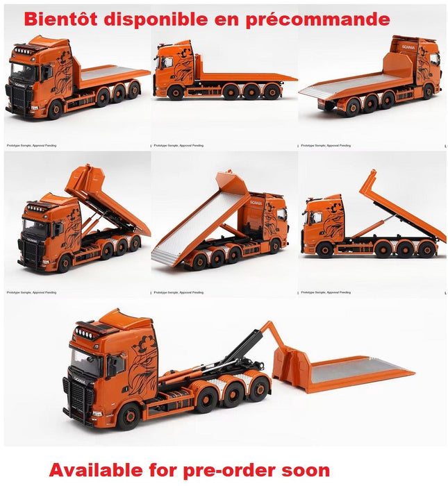 Scania 770S B8x4NA Hooklift Flatbed Orange - Mini GT - 1:64 - MGT01392 Passion Diecast