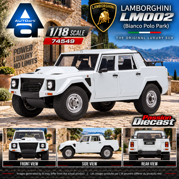 Lamborghini LM002 (Bianco Polo Park) - Autoart 1/18 - 74549 - Passion Diecast 