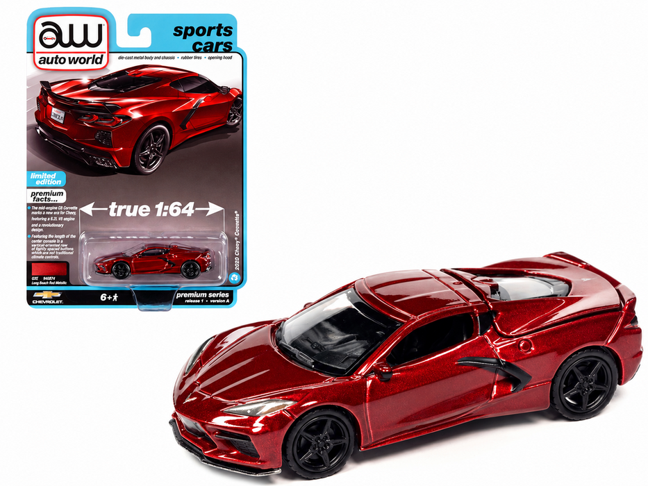 2020 Chevrolet Corvette in Long Beach Red Metallic - Auto World - 1/64 - AWSP124 A Passion Diecast