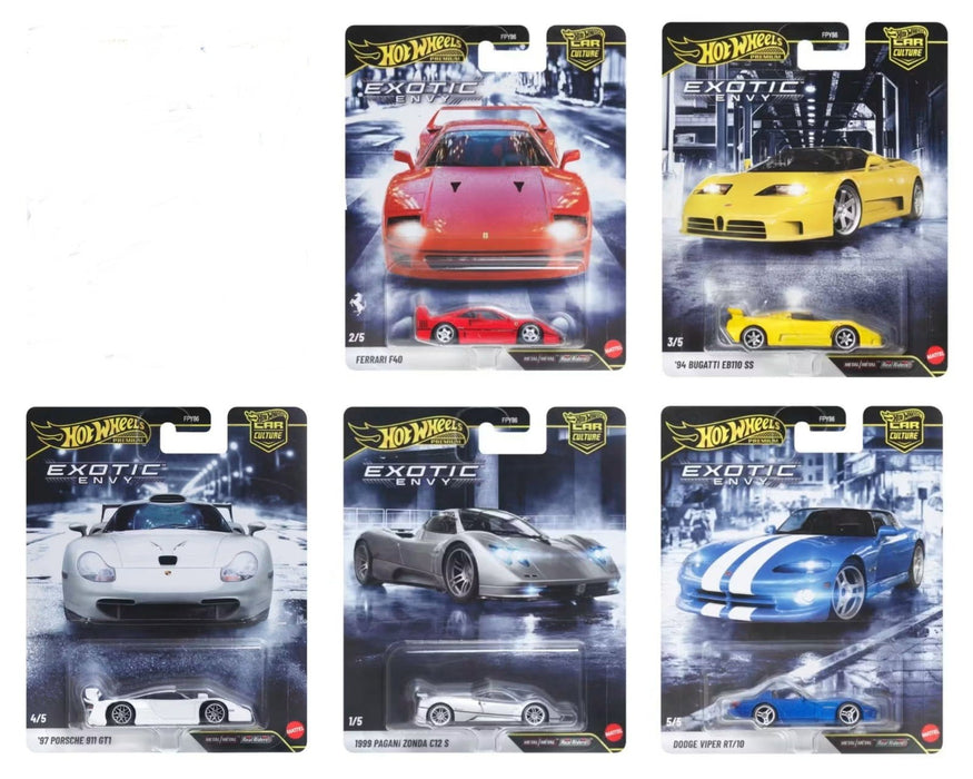 Car Culture 2027 - Exotic Envy Asst B - Release B Set Of 5 Cars - Hot Wheels 1:64 - FPY86-962B