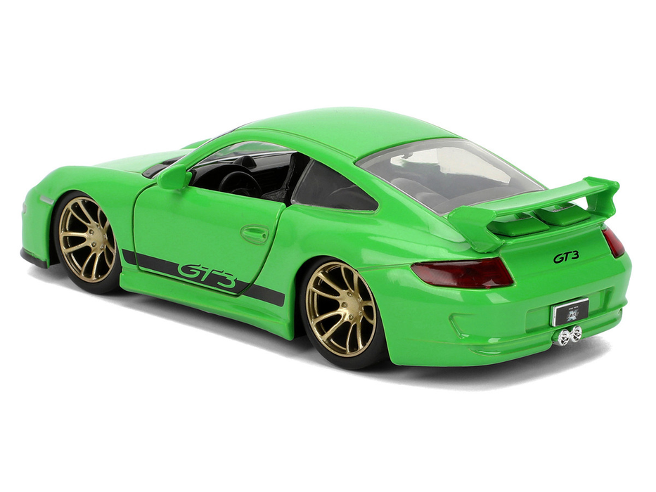 Porsche 911 GT3 (997) verte et noire Fast X Jada 1:32 — vue arrière