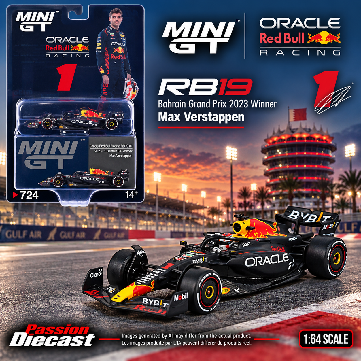 Oracle Red Bull Racing RB19 No.1 Max Verstappen F1 2023 Bahrain GP ...
