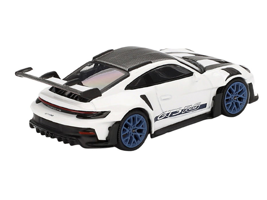 (Preorder) Porsche 911 (992) GT3 RS Weissach Package White with Indigo Blue - Mini GT - 1:64 - MGT00853