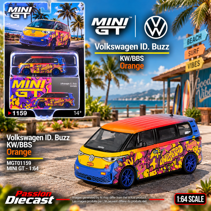 (Preorder) Volkswagen ID. Buzz KW/BBS - Orange - Mini GT - 1:64 - MGT01159