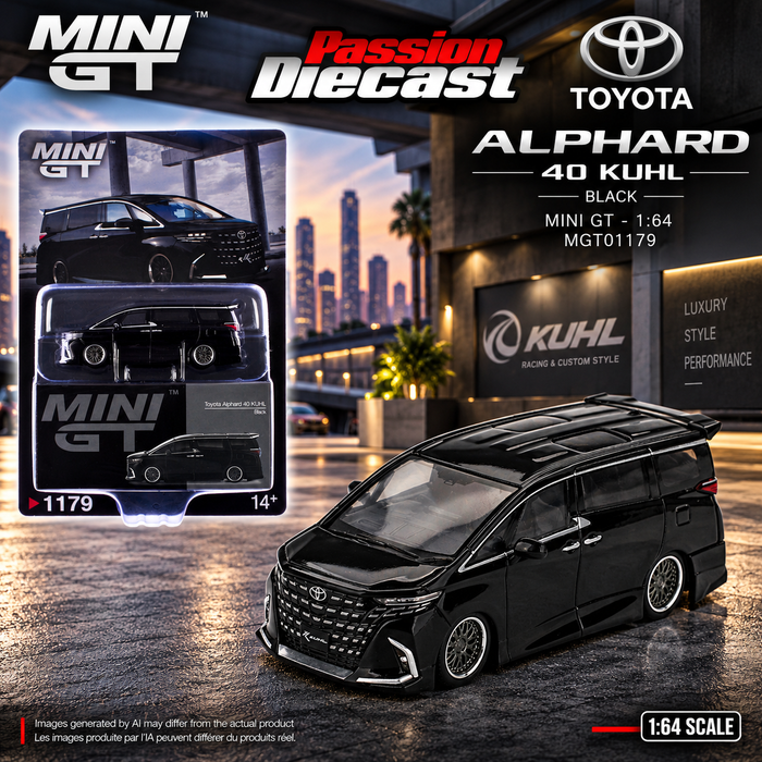 Toyota Alphard 40 KUHL - Black - Mini GT - 1:64 - MGT01179