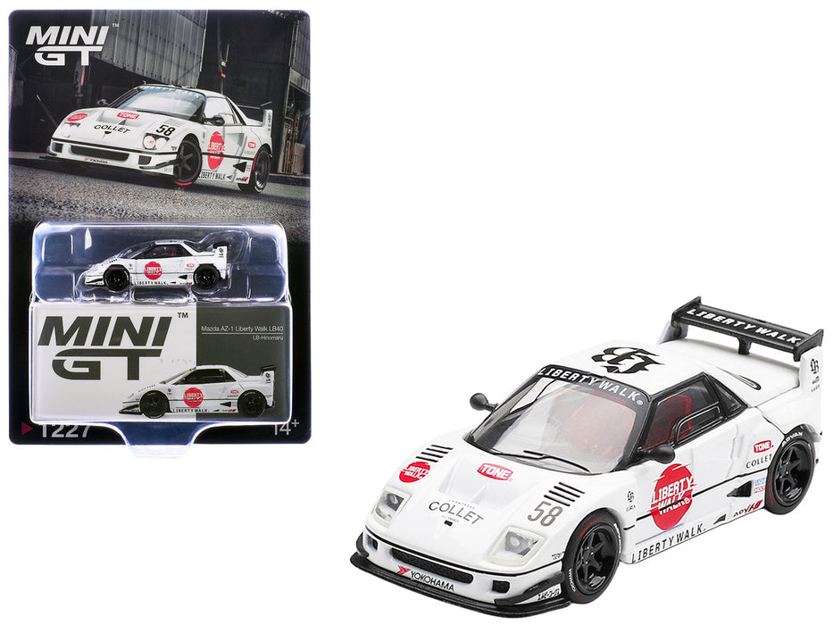 (Preorder) Mazda AZ-1 Liberty Walk LB40 LB-Hinomaru - White - Mini GT - 1:64 - MGT01227