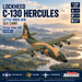 Lockheed C-130 Hercules SEA CAMO in flight over an evocative Southeast Asian landscape — artistic promotional montage with Passion Diecast logo