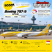 Affiche illustrative générée par IA : Scoot Boeing 787-9 9V-OJB Phoenix Models 1:400 à Singapour Changi